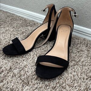 a new day Black Ankle Strap Heels
